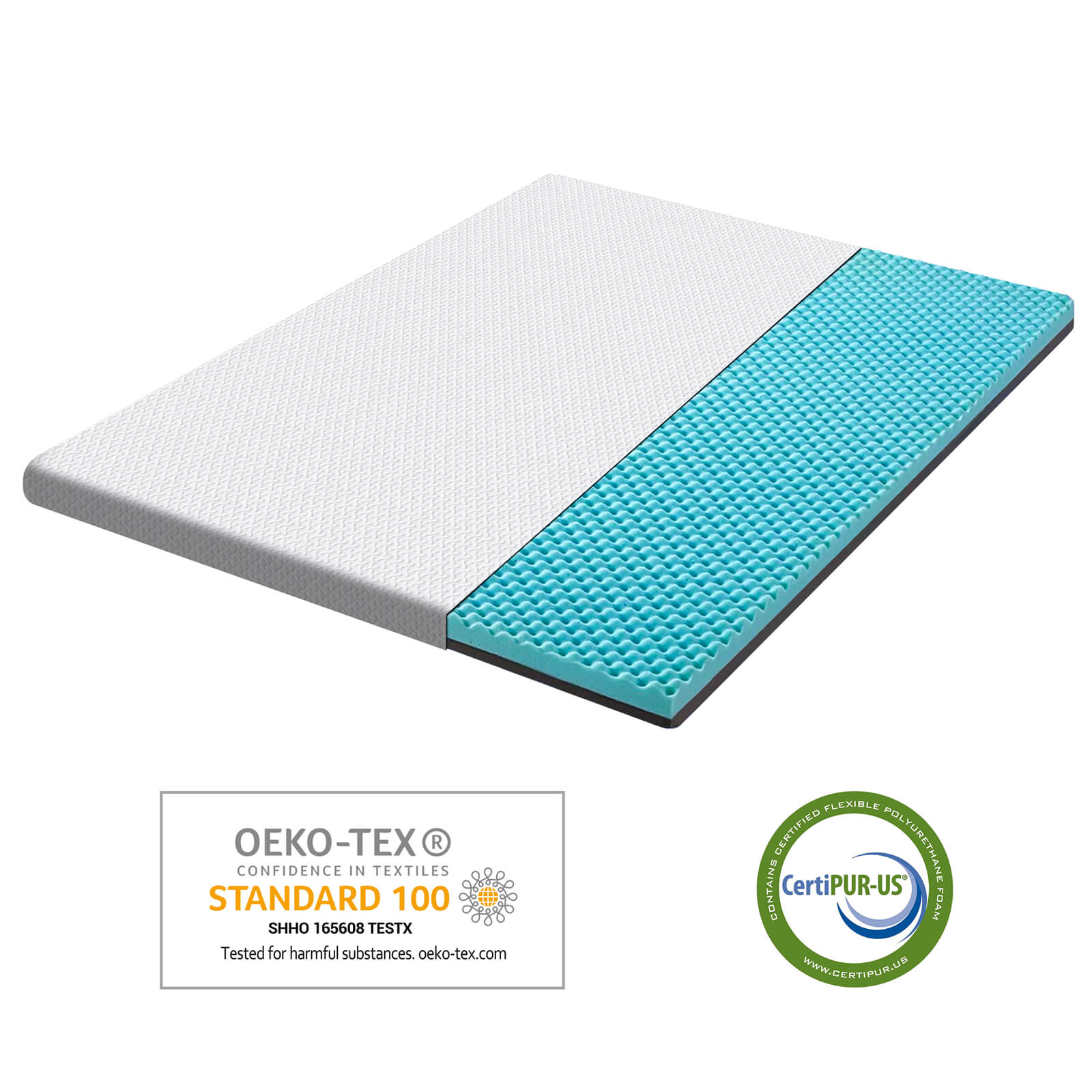 Suprmat Surmatelas Hauteur 7,5 cm Niveau de Fermeté H2/H3 Matelas en Mousse à Mémoire de Forme, Housse Lavable